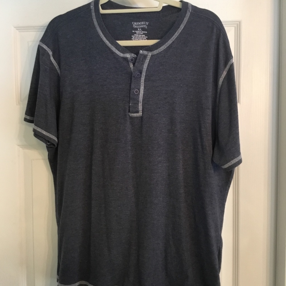 Cremieux Henley Tee Blue XL